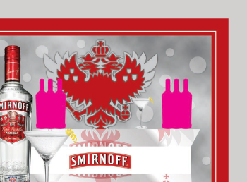 A thumbnail preview of a three dimensional display design for Smirnoff I designed.